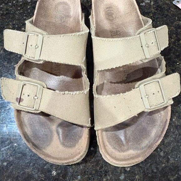 Birkenstock Other - Birkenstock Arizona Men's Sandals Beige 2-Strap Buckle EU 42 US 9
